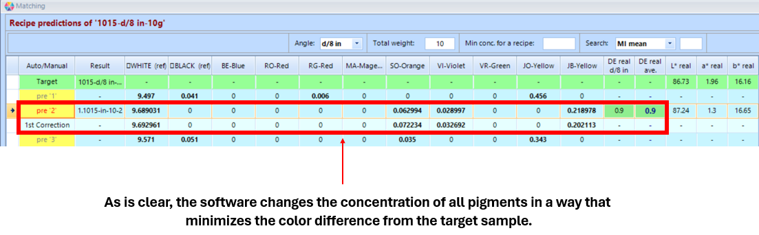 Color matching software